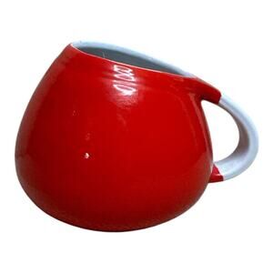 Vintage Hall's Kitchenware Red Sugar Bowl White Handle Art Deco Made In USA